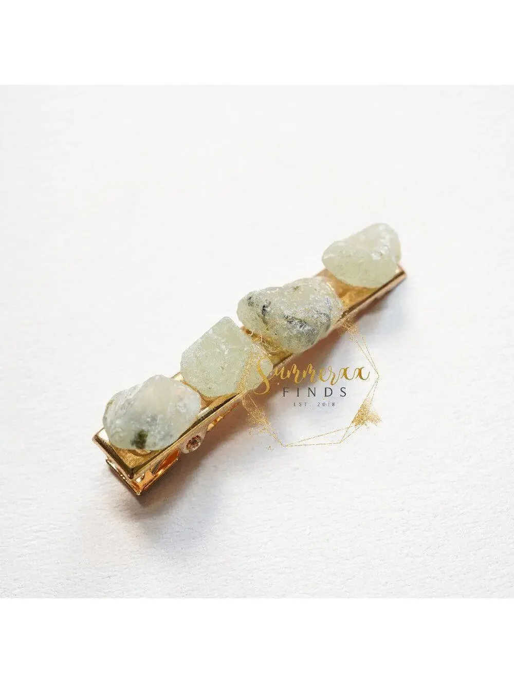 Anthropologie Gemstone Hair Clip in Moss